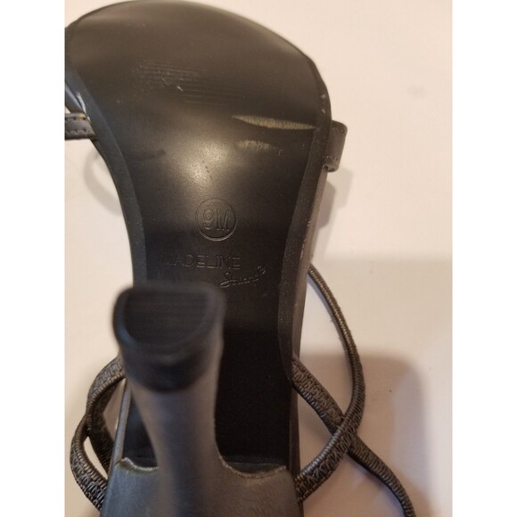 Madeline Stuart Women's Heels Silver Sequin Open Toe Sling Back 9M Party Event - Picture 7 of 7